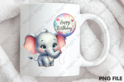 Cute Elephant Birthday Design, Birthday Sublimation Design Product Image 4