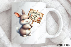 Bunny Joy &amp; Cake Clipart, Birthday Sublimation Design Product Image 4