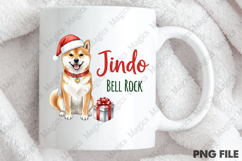 Jindo Bell Rock Christmas Design, Christmas Dog Puns Png Product Image 4