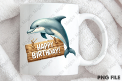 Adorable Dolphin Birthday PNG Product Image 4