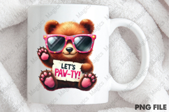 Party Bear Sublimation Art, Birthday Sublimation Design Product Image 4