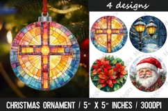 Christmas Ornaments Round Design, Christmas PNG Sublimation Product Image 1
