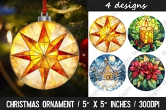 Christmas Ornaments Round Design, Christmas PNG Sublimation Product Image 1