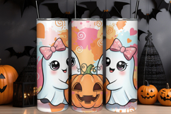 Ghost Halloween Pumpkin Tumbler Wrap Product Image 1