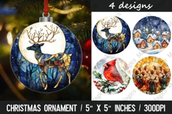 Christmas Ornaments Round Design, Christmas PNG Sublimation Product Image 1