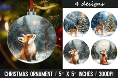 Christmas round ornaments sublimation design Product Image 1