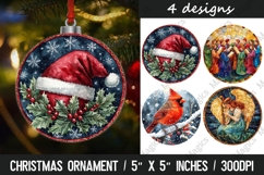 Christmas Ornaments Round Design, Christmas PNG Sublimation Product Image 1