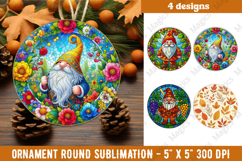 Fall Stained Glass PNG | 4 Fall Ornament Design Product Image 1