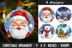 Christmas Ornaments Round Design, Christmas PNG Sublimation Product Image 1