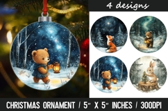 Christmas round ornaments sublimation design Product Image 1