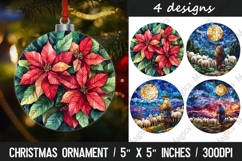 Christmas Ornaments Round Design, Christmas PNG Sublimation Product Image 1