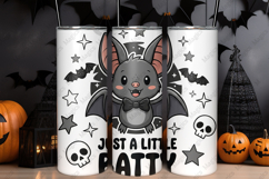 Just a Little Batty Tumbler Wrap Sublimation Design Product Image 1