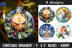 Christmas Ornaments Round Design, Christmas PNG Sublimation Product Image 1