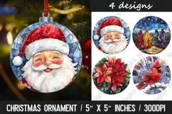 Christmas Ornaments Round Design, Christmas PNG Sublimation Product Image 1