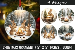 Christmas round ornaments sublimation design Product Image 1
