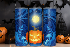 Halloween Pumpkin Tumbler Wrap Design Product Image 1