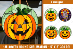 Halloween sublimation ornament | Halloween stained glass PNG Product Image 1