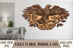 Eagle Floral Mandala SVG Laser Cut Product Image 1