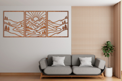Scenic Landscape Triptych Wall Decor SVG| Wooden Panel Set Product Image 2
