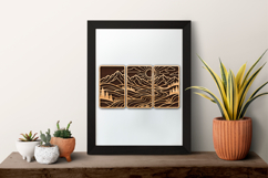 Scenic Mountain Triptych SVG Laser Cut File |Wooden Decor Product Image 2