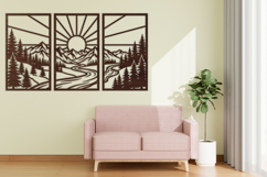 Mountain Sunset Wall Art SVG | Nature Landscape Laser Cut Product Image 3