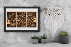 Scenic Mountain Triptych SVG Laser Cut File |Wooden Decor Product Image 3