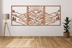Scenic Landscape Triptych Wall Decor SVG| Wooden Panel Set Product Image 4
