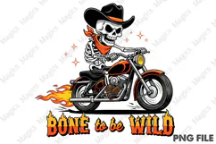Bone to Be Wild PNG, Funny Halloween Skeleton Png, Product Image 1