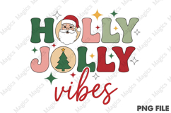Holly Jolly Vibes Retro Christmas Sublimation Product Image 1