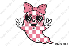 Cute Girly Ghost Halloween PNG Product Image 1