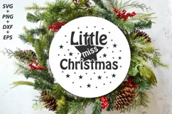 Little Miss Christmas, Baby Girl Christmas Round Ornament Product Image 2