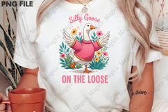 Silly Goose in Pink Sweater PNG Product Image 1