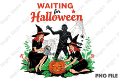 Waiting for Halloween Png, Halloween Girly png Product Image 1