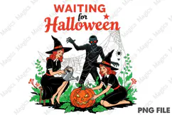 Waiting for Halloween Png, Halloween Girly png Product Image 1