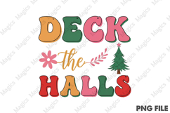 Deck Halls Retro Christmas Sublimation Design Product Image 1