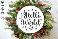 Hello World, Baby Girl Christmas Round Ornament Svg Product Image 2