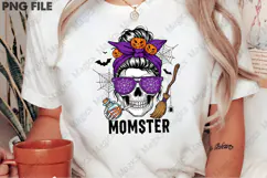 Messy Bun Momster Png, Funny Halloween Mom Png Product Image 2