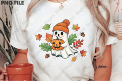 Floral Ghost Pumpkin Png Product Image 2