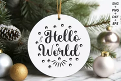 Hello World, Baby Girl Christmas Round Ornament Svg Product Image 3