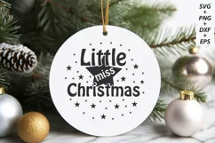 Little Miss Christmas, Baby Girl Christmas Round Ornament Product Image 1