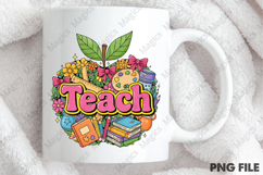 Teach Apple Bow Watercolor PNG Product Image 3