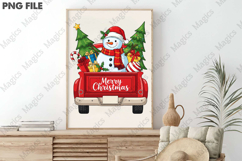 Merry Christmas Santa Snowman Tree Truck Product Image 3