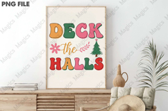 Deck Halls Retro Christmas Sublimation Design Product Image 3
