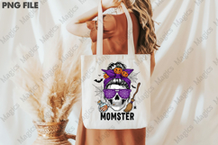 Messy Bun Momster Png, Funny Halloween Mom Png Product Image 3
