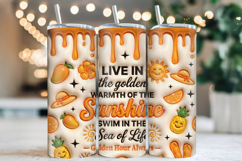 3D Inflated Summer Tropical Tumbler Wrap PNG Product Image 1