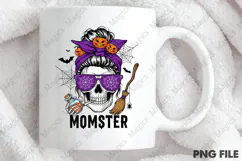 Messy Bun Momster Png, Funny Halloween Mom Png Product Image 4
