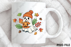 Floral Ghost Pumpkin Png Product Image 3
