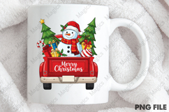 Merry Christmas Santa Snowman Tree Truck Product Image 4