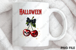 Halloween Cherry Skull PNG, Spooky Cherries Png Product Image 4
