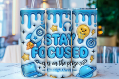 Stay Focused Space School Tumbler Wrap PNG Product Image 1